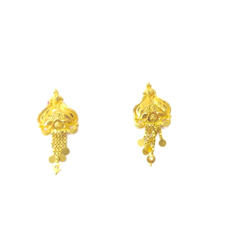 22KT GOLD FANCY PLAIN LADIES EARRINGS