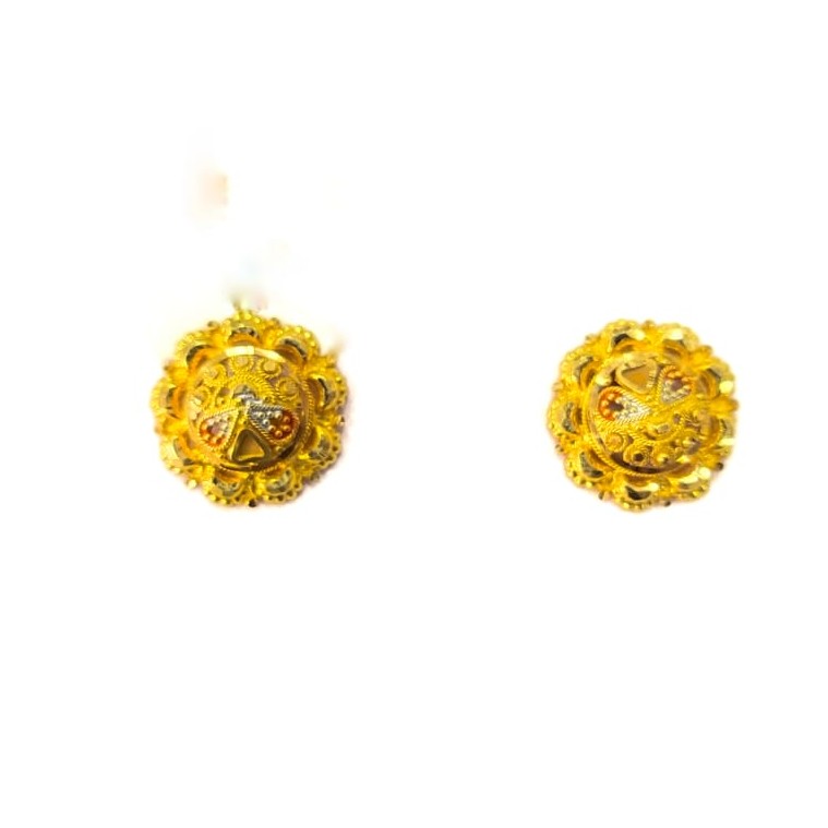22KT GOLD ROUND LADIES EARRINGS