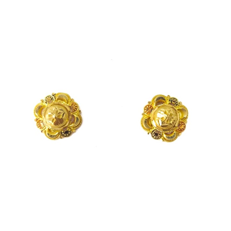 22KT GOLD ROUND LADIES EARRINGS