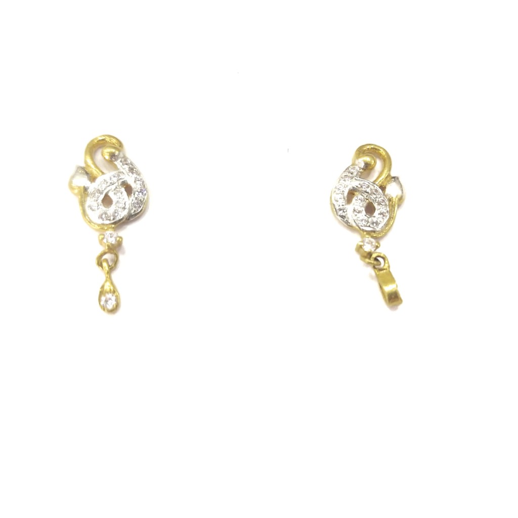 916 GOLD CERTIFIED DIAMOND LADIES EARRINGS