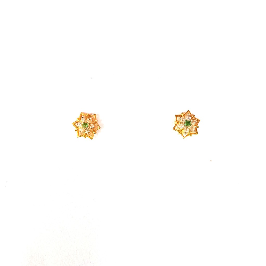 916HM GOLD FANCY DIAMOND LADIES EARRINGS