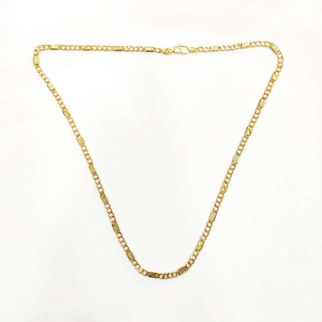 916HM GOLD FANCY PLAIN GENTS CHAIN