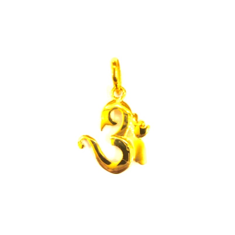 916 HM CERTIFIED GOLD FANCY SOLITER OM PENDANT