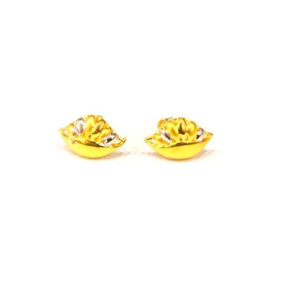 916HM CERTIFIED GOLD FANCY DESIGN LADIES EARRINGS