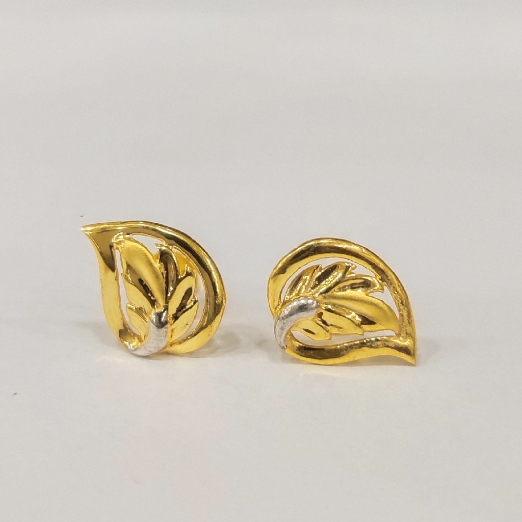 916 HM CERTIFIED GOLD PAN DESIGN LADIES EARRINGS