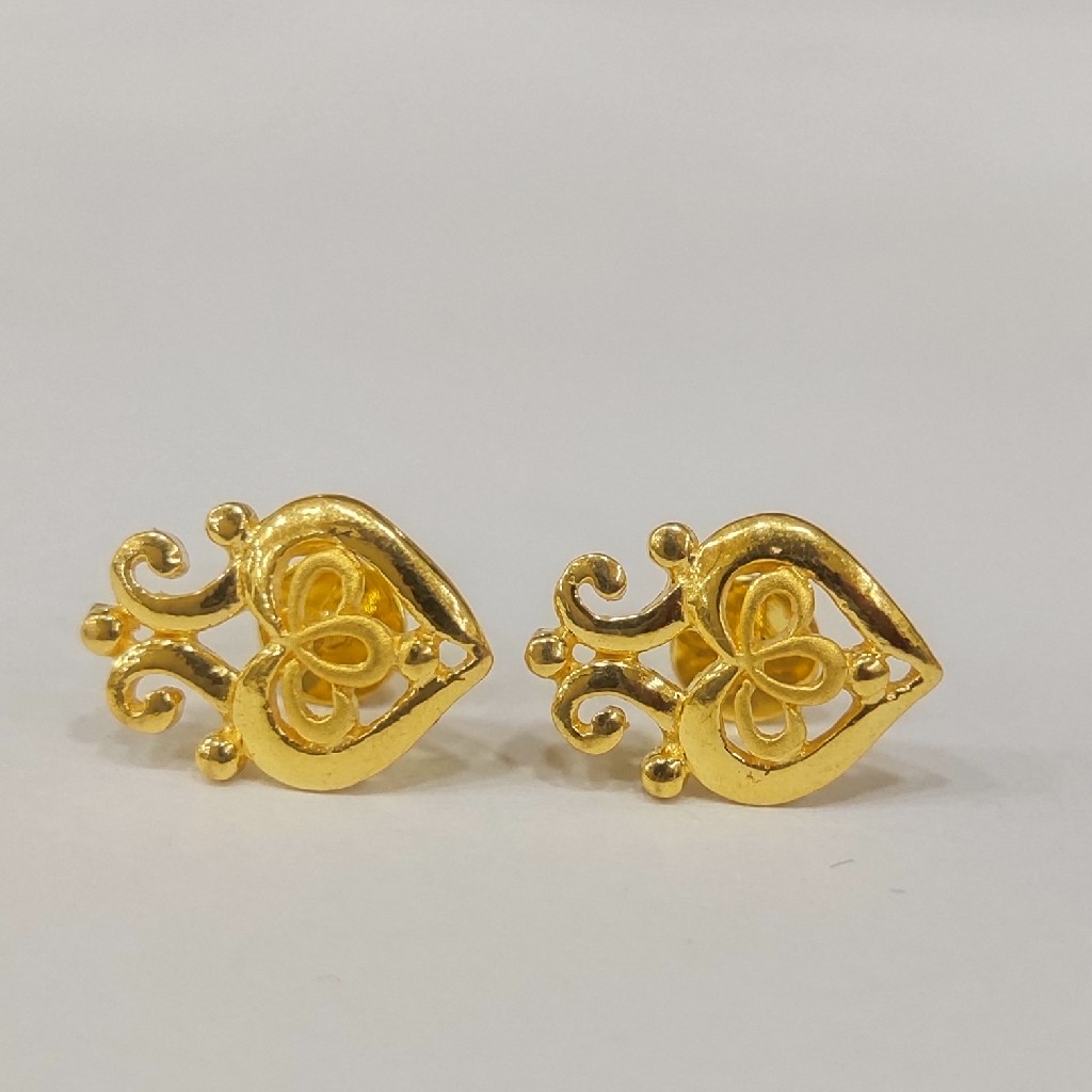 916 HM CERTIFIED GOLD FANCY SOLITER LADIES EARRINGS