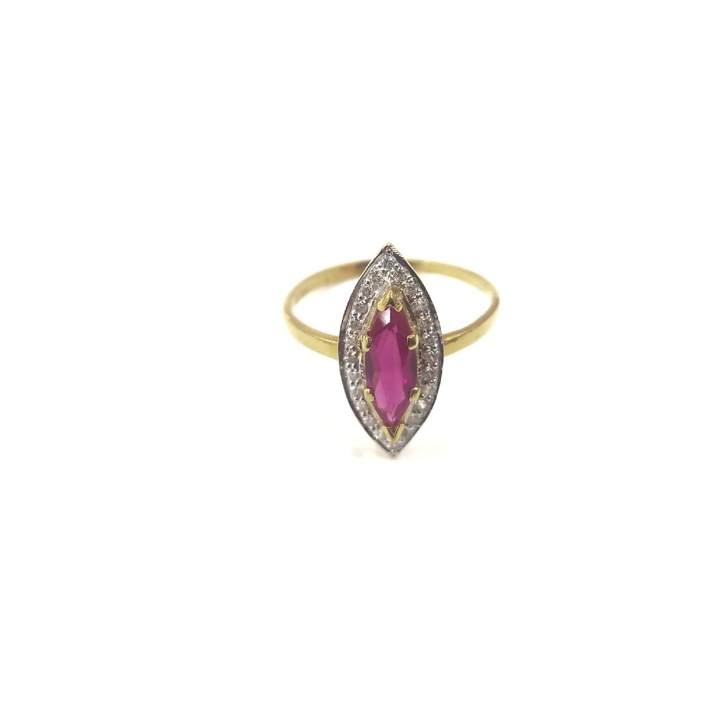 916 GOLD CERTIFIED RED DIAMOND FANCY LADIES RING