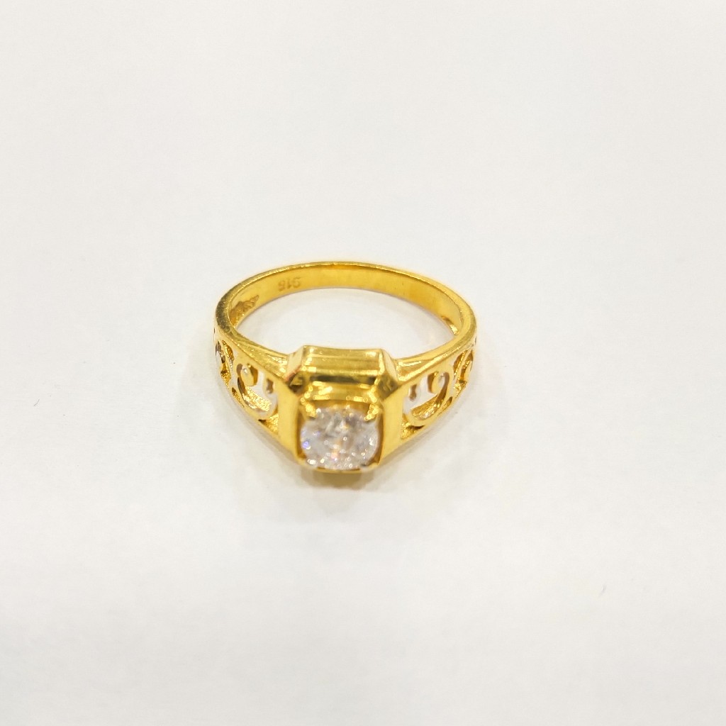 916 HM CERTIFIED GOLD FANCY SINGLE DIAMOND GENTS RING