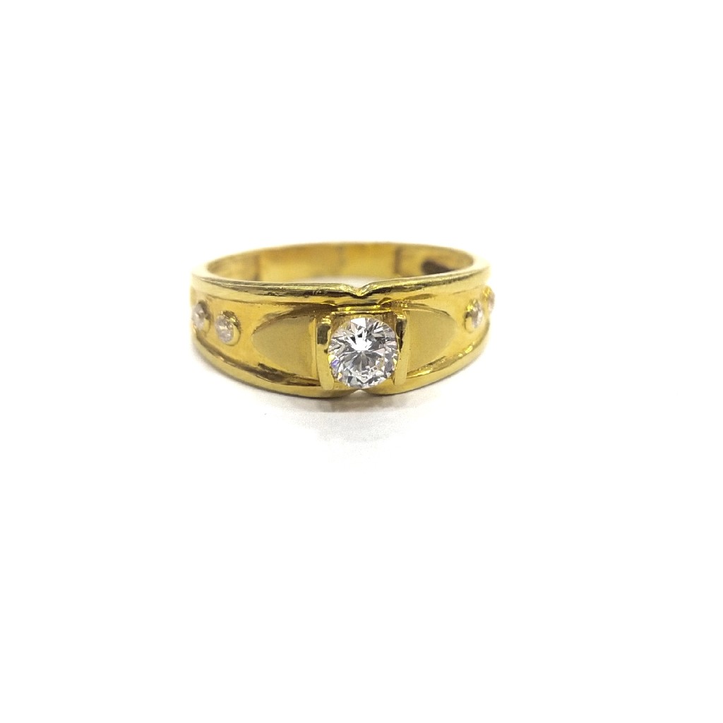 916 GOLD CERTIFIED DIAMOND GENT'S RING