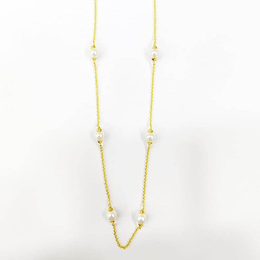 916 HM CERTIFIED  GOLD MOTI DESIGNER  LADIES  CHAIN