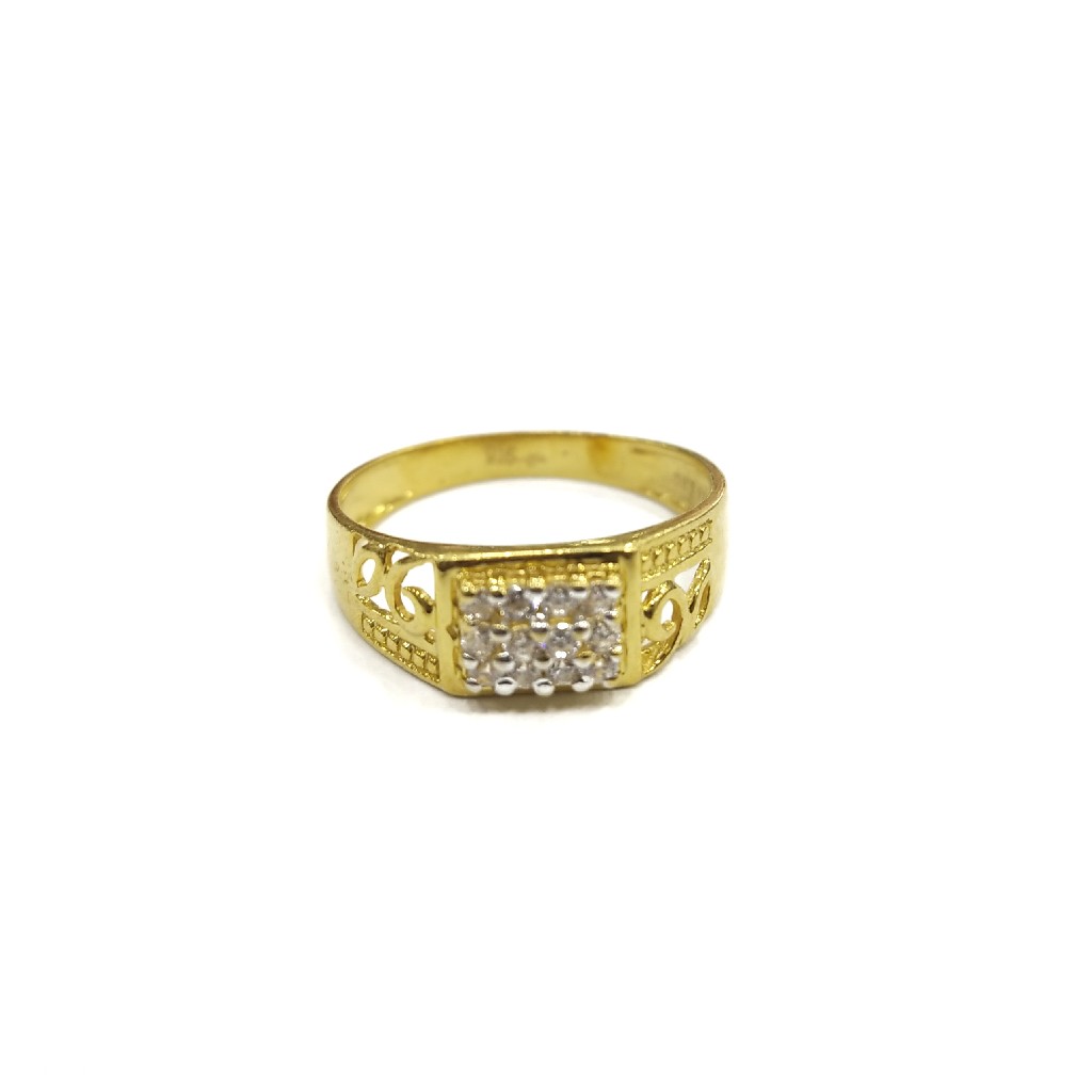 916 GOLD CERTIFIED DIAMOND GENT'S RING
