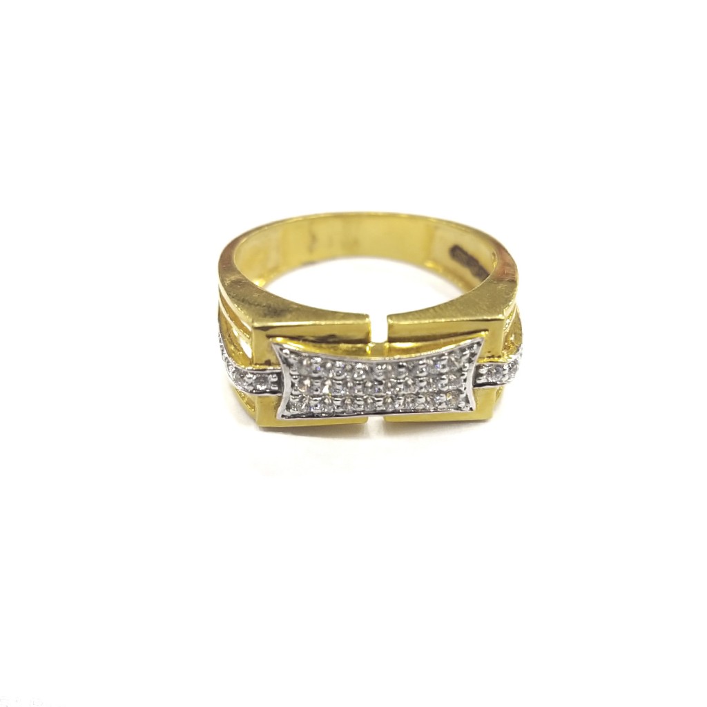 916 GOLD CERTIFIED DIAMOND GENT'S RING