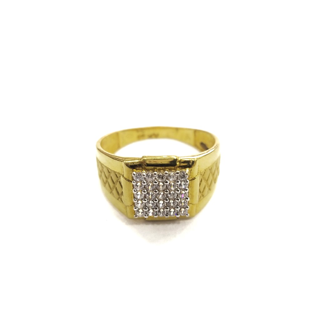 916 GOLD CERTIFIED DIAMOND GENT'S RING