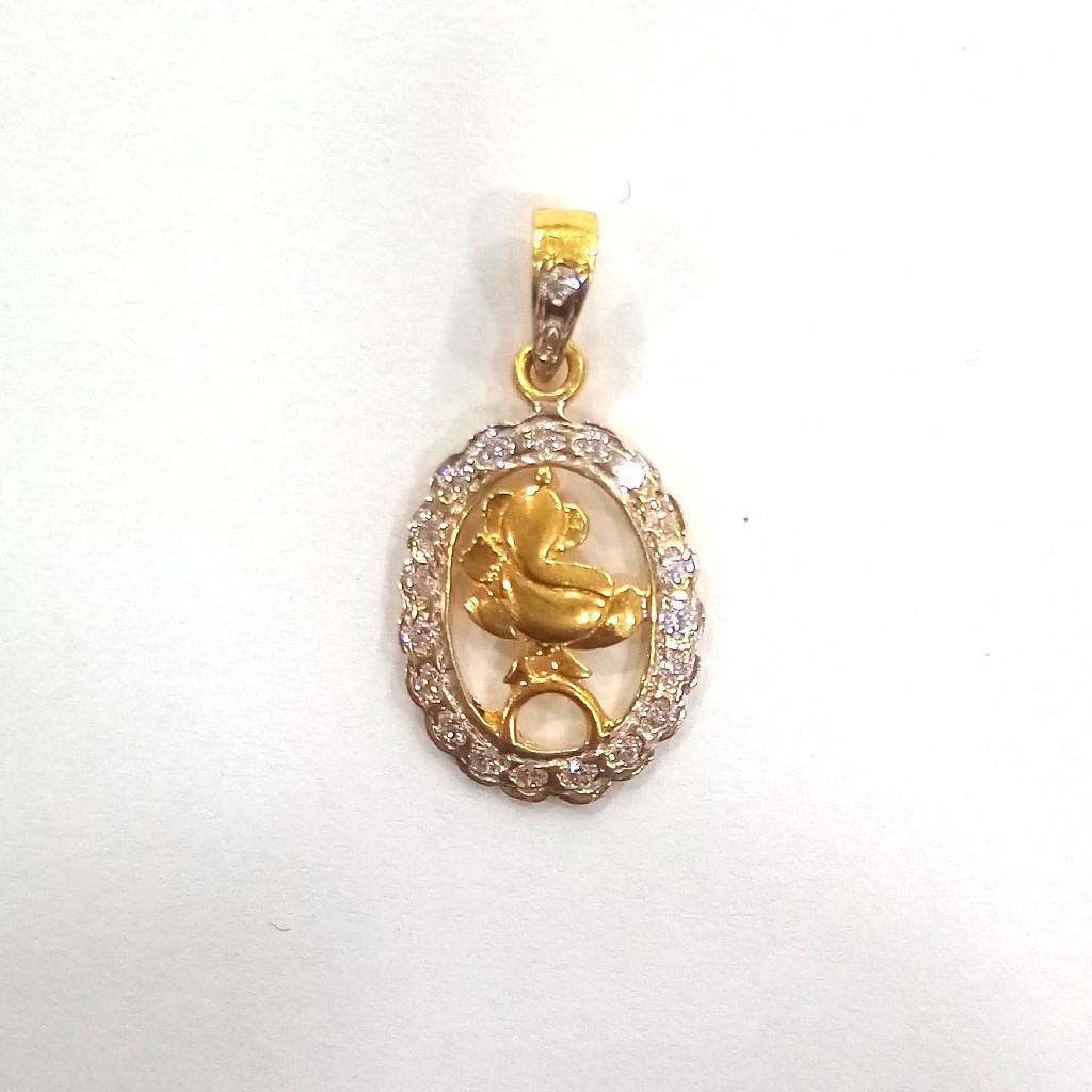 916HM GOLD FANCY DIAMOND LADIES PENDANT