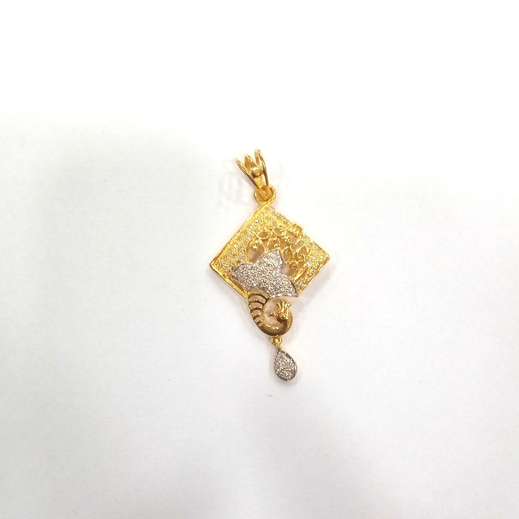 22K GOLD FANCY DIAMOND LADIES PENDANT