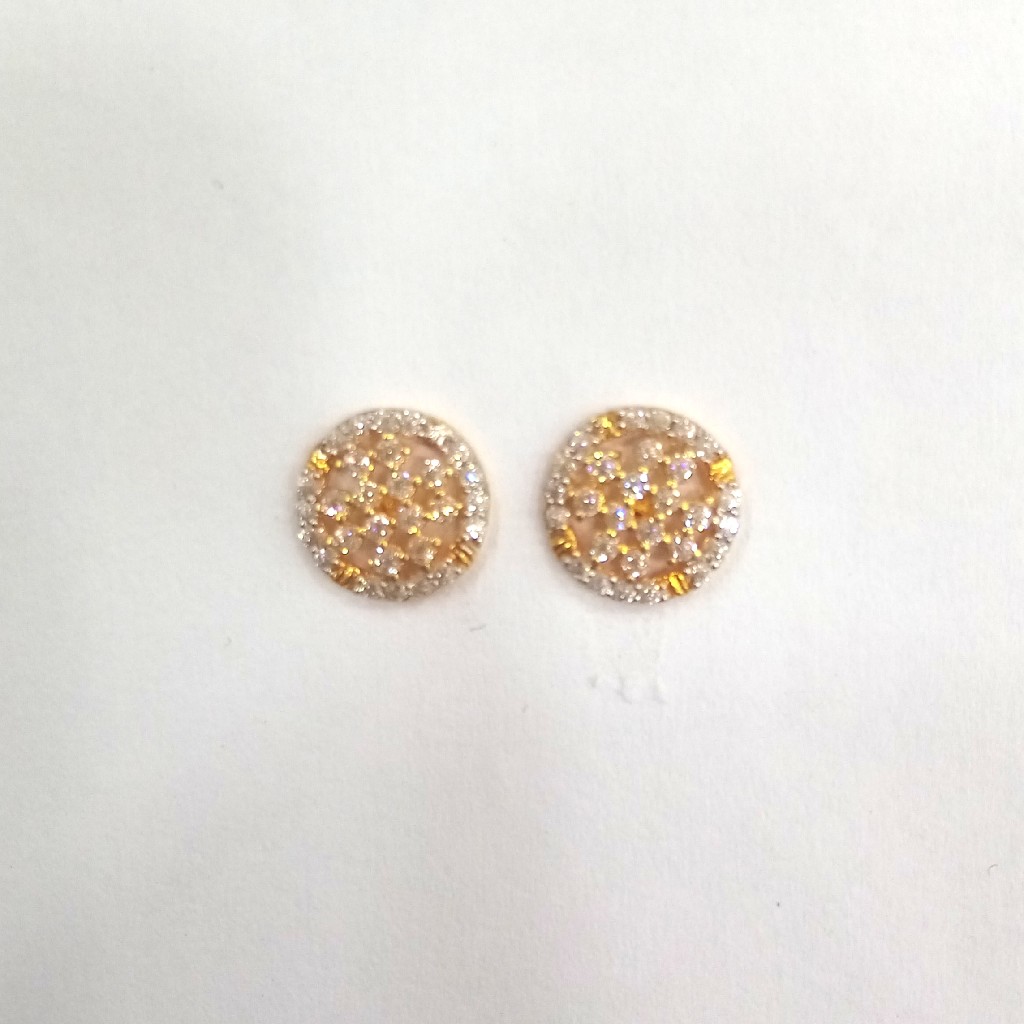 916HM GOLD FANCY DIAMOND LADIES EARRINGS