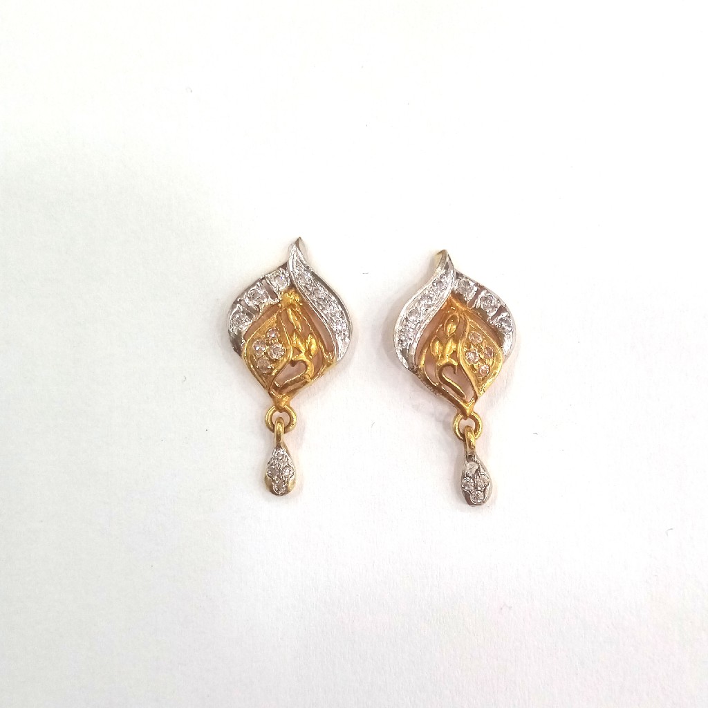 22K GOLD FANCY DIAMOND LADIES EARRINGS
