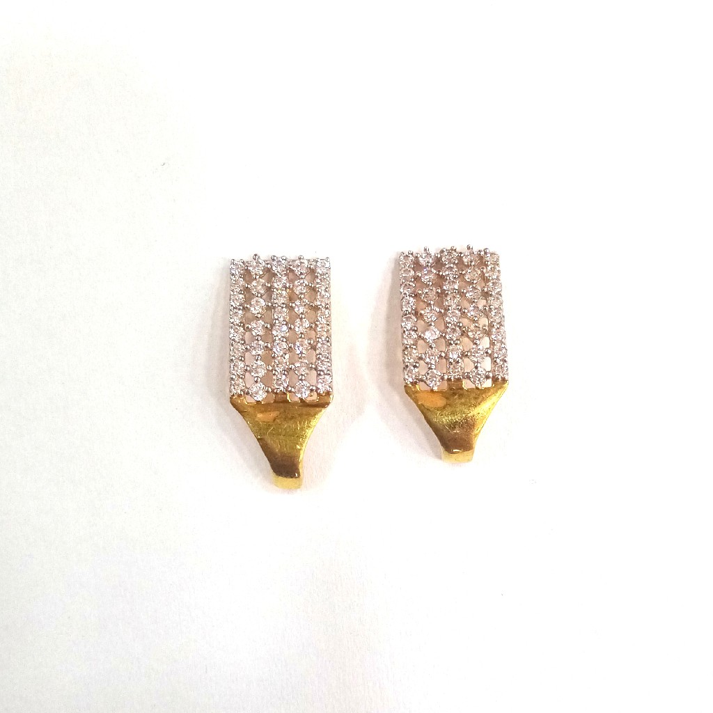 916HM GOLD CERTIFIED FANCY DIAMOND LADIES EARRINGS