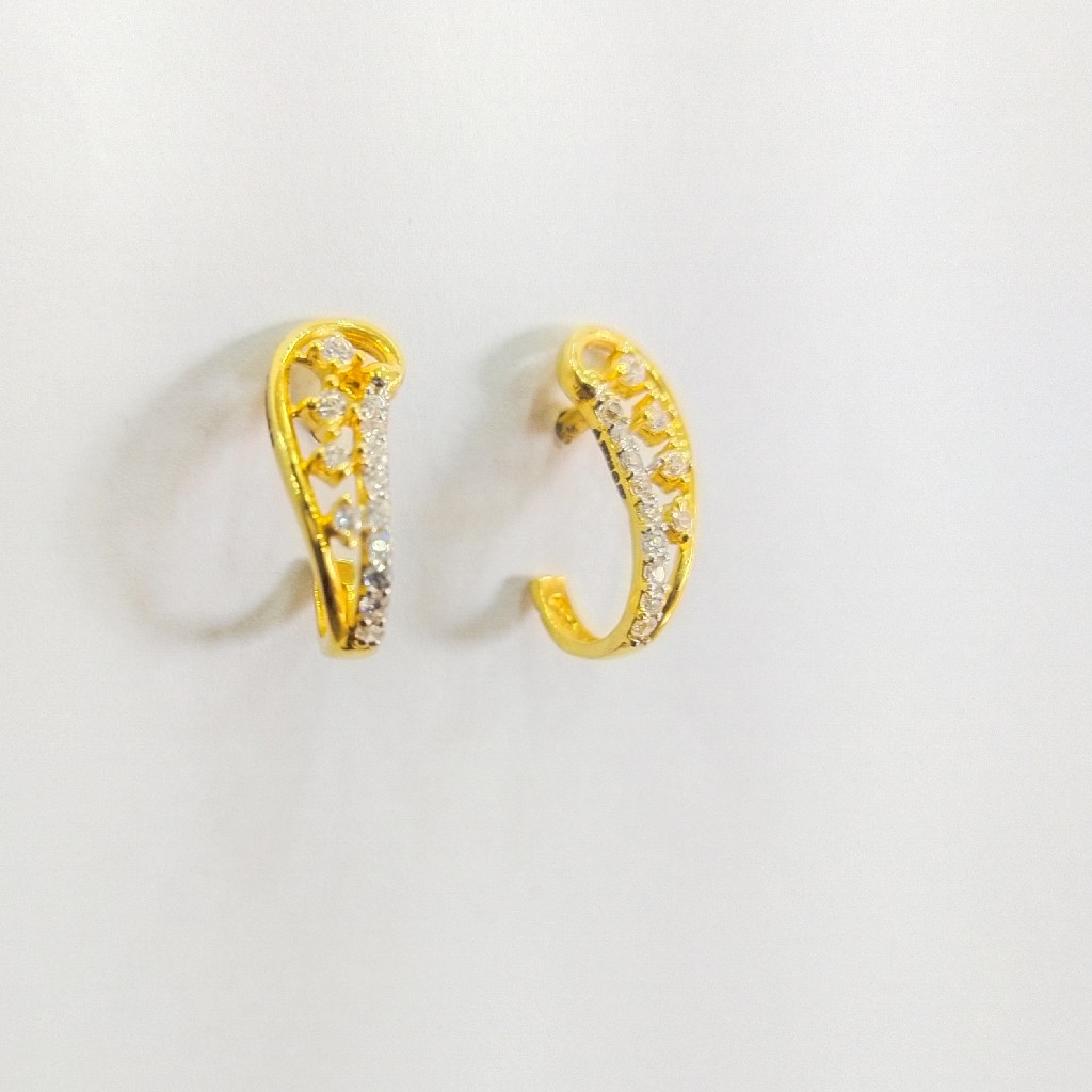 916 GOLD CERTIFIED DIAMOND EARRINGS