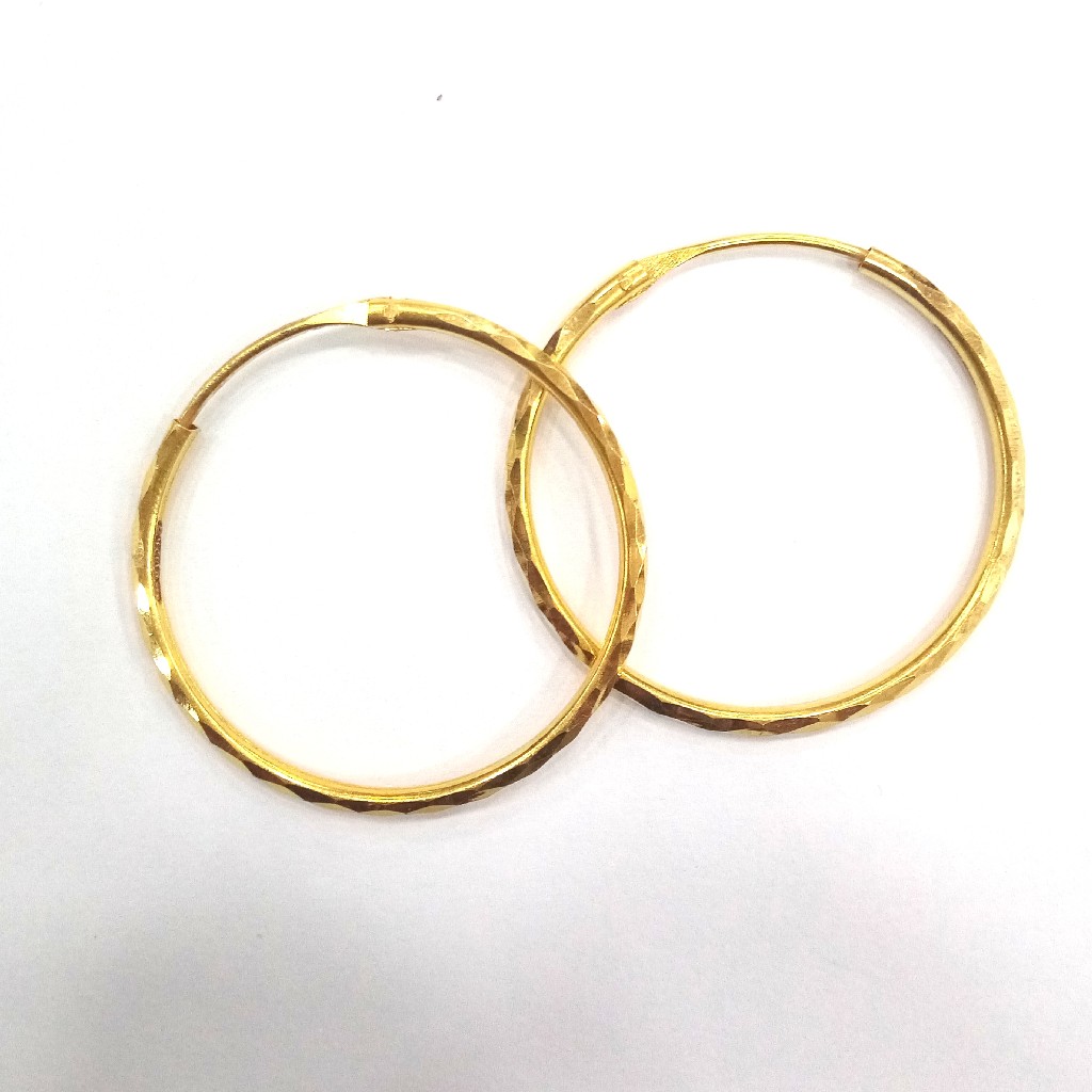 18K GOLD CERTIFIED PLAIN LADIES BALI