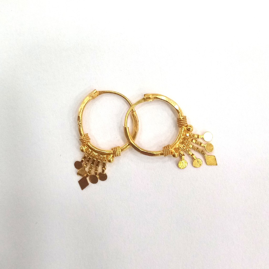 18K GOLD CERTIFIED PLAIN LADIES BALI