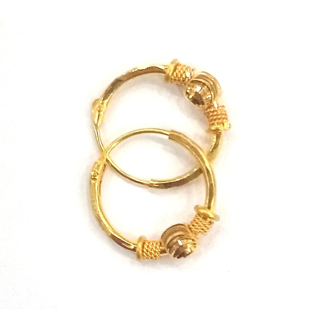 18K GOLD PLAIN FANCY LADIES BALI