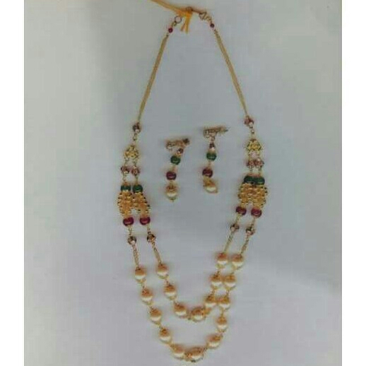 22K Gold Ladies Fancy Moti mala Set
