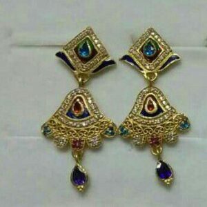 916 Gold CZ Diamond Ladies Earring
