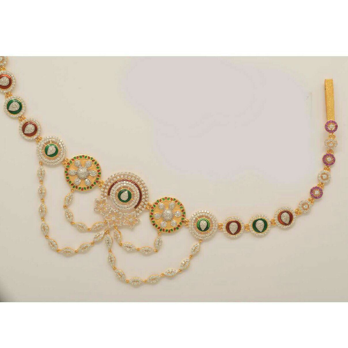 916 Yellow CZ Gold Ladies  Kandora
