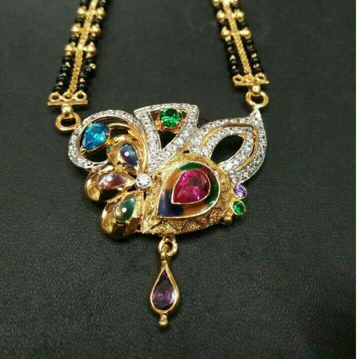 916 Gold CZ Diamond Mangalsutra