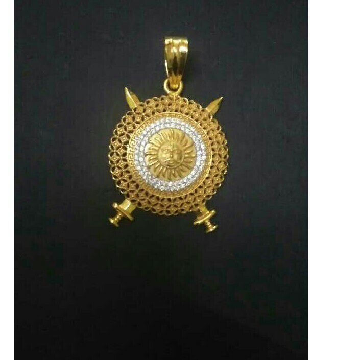 22KT Gold Rajwadi Pendant Set