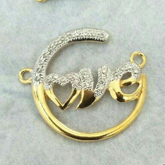 18KT Gold Love Shape Cz Pendent