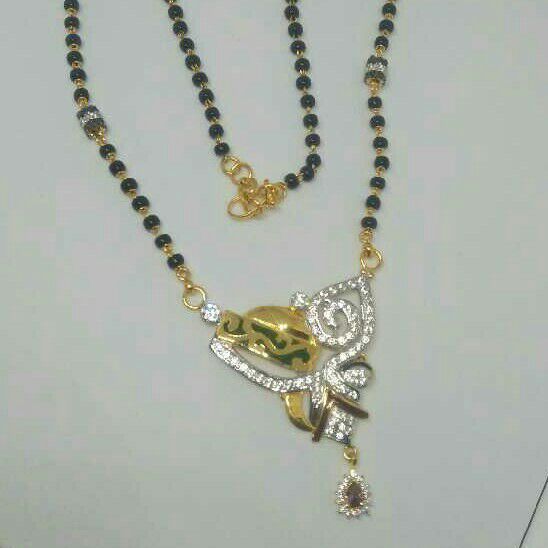 18KT Gold Diamond Cz Mangalsutra - Image 2