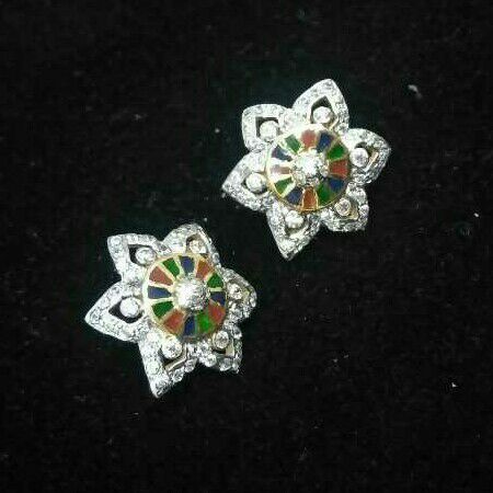 916 Gold Flower Shape Cz Tops