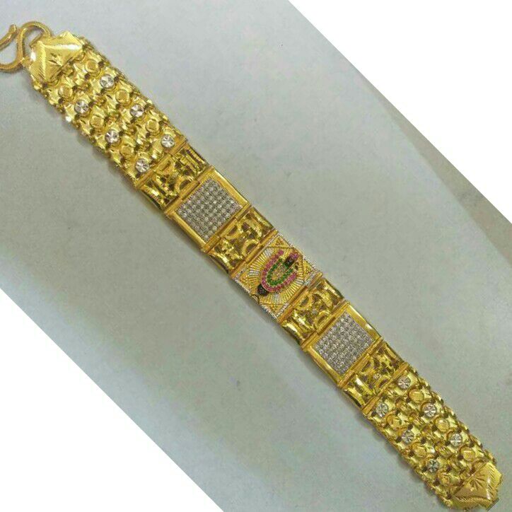 916 Gold Cz Bracelet For Men