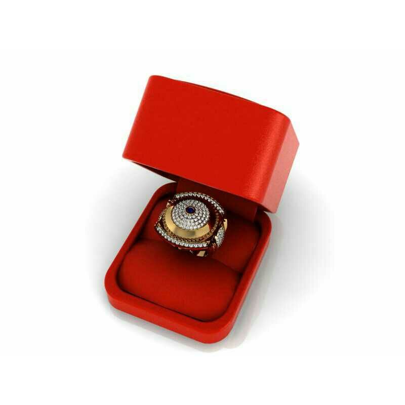 916 Gold Cz Gents Ring - Image 2