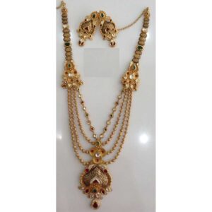 916 Gold Moti Jadtar Necklace Set