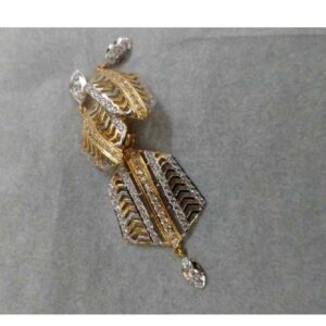 22KT Gold CZ Stone Natural Pendant Set