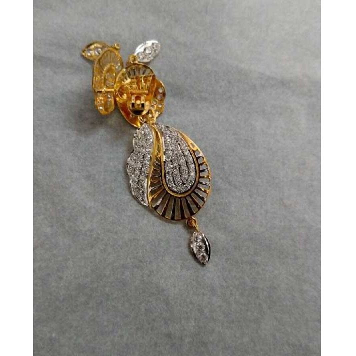 22K / 916 Gold CZ Stone Indian Pendant Set