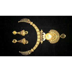 22K / 916 Gold Polki Bridal Necklace Set