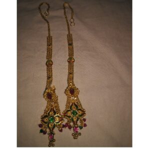 916 Hallmarked Yellow Gold Earring With Kansar