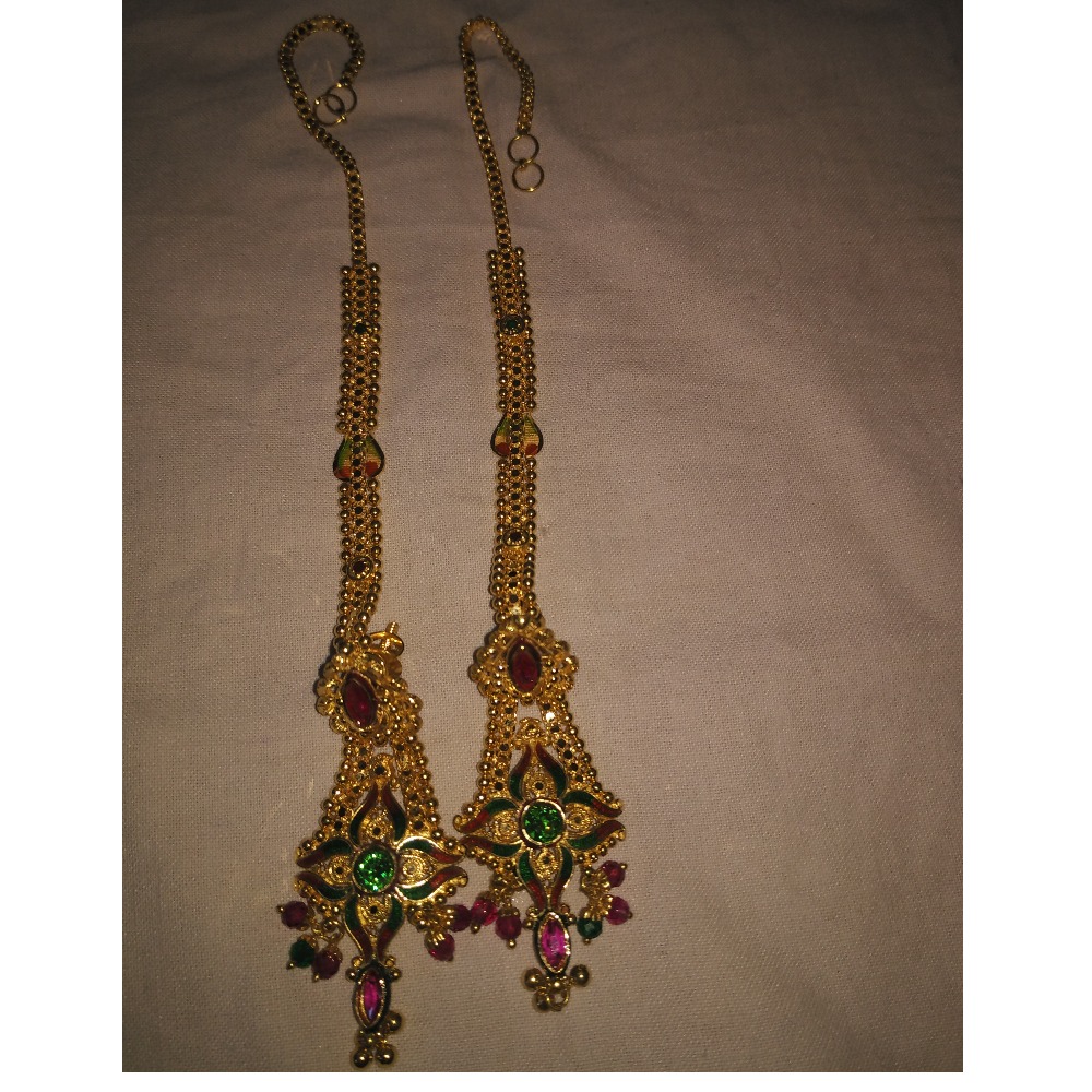 916 Hallmarked Yellow Gold Earring With Kansar - Image 2