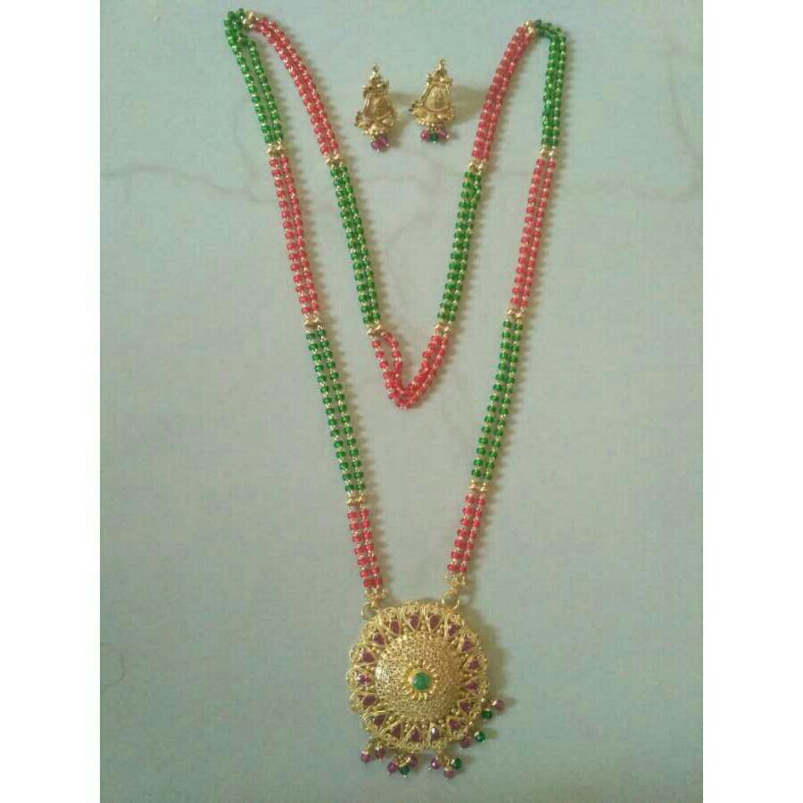 916 Gold Fancy Mangalsutra With Earrings - Image 3