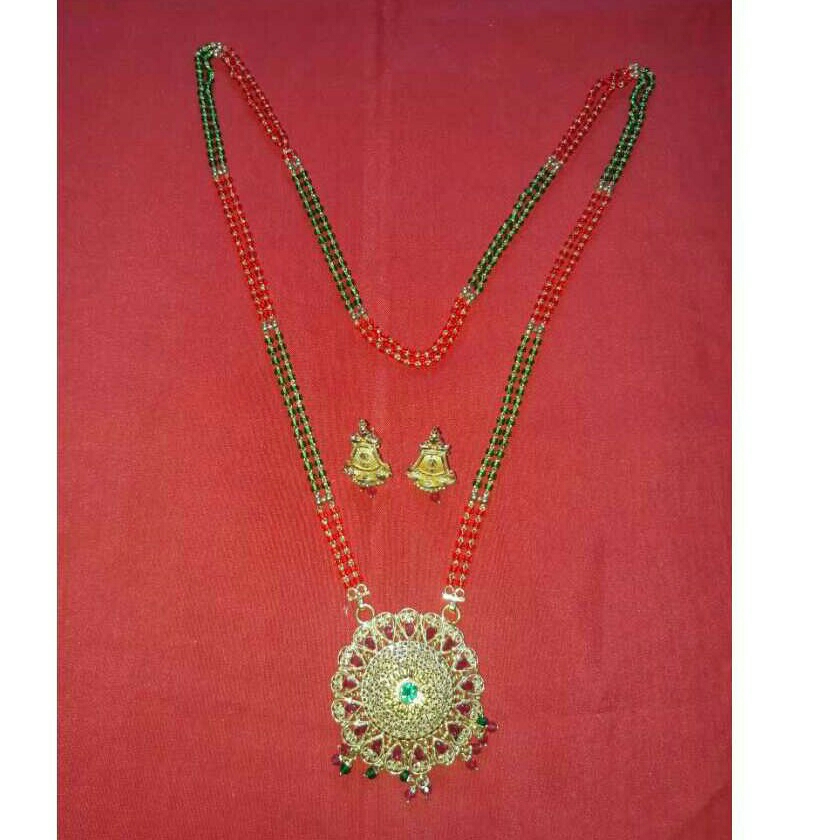 916 Gold Fancy Mangalsutra With Earrings - Image 2