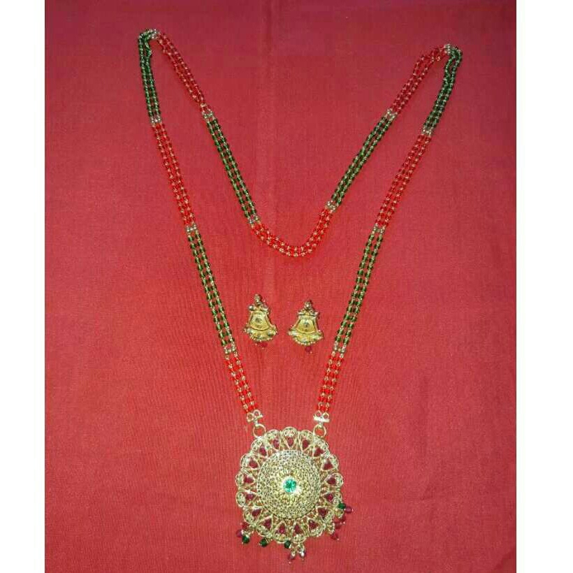 916 Gold Fancy Mangalsutra With Earrings