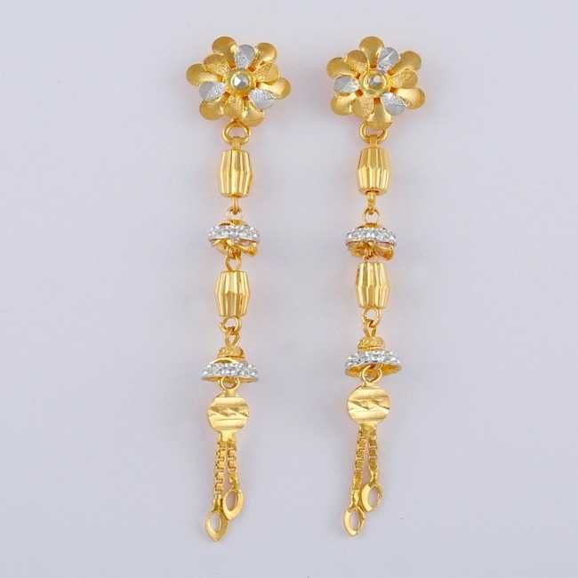 22K / 916 Gold Natural Flower Designer Earrings