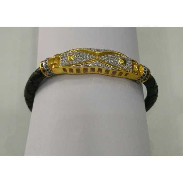916 Gold Designer CZ Stone Bracelet