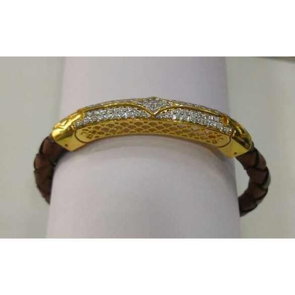 916 Gold Designer CZ Stone Bracelet