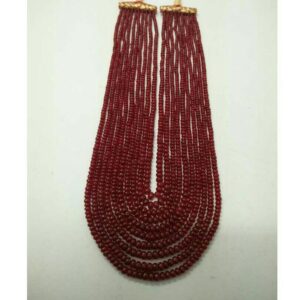 Ruby Round Shaped Beads Fancy Necklace