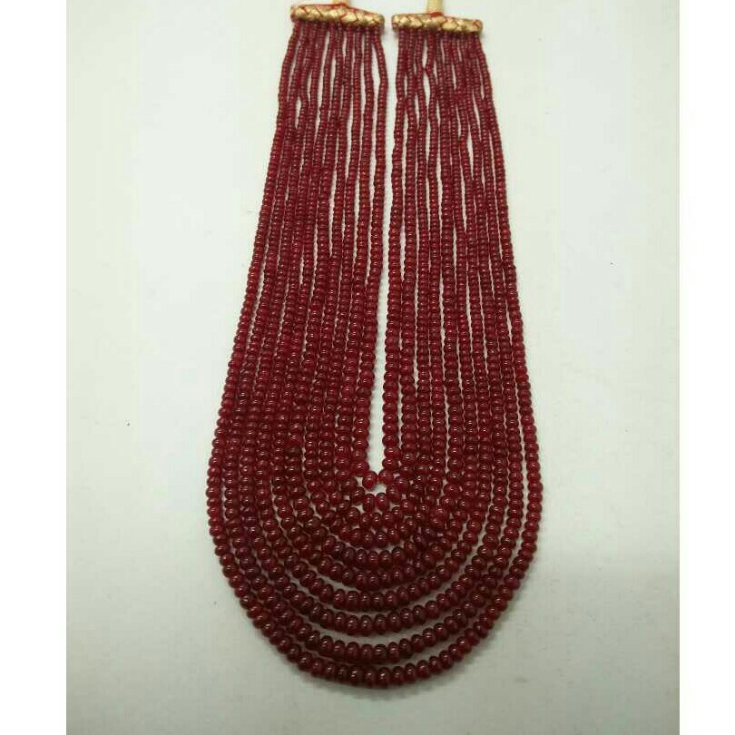 Ruby Round Shaped Beads Fancy Necklace